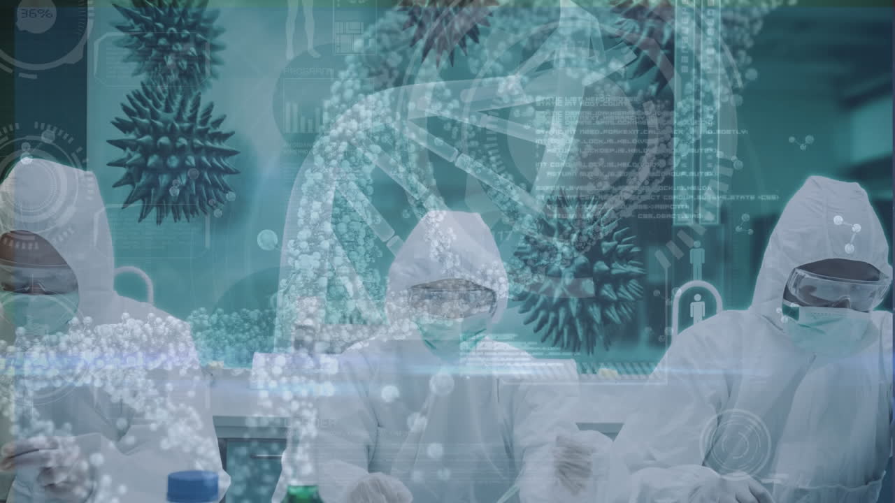 실험하는 과학자의 디지털 복합 비디오 4k