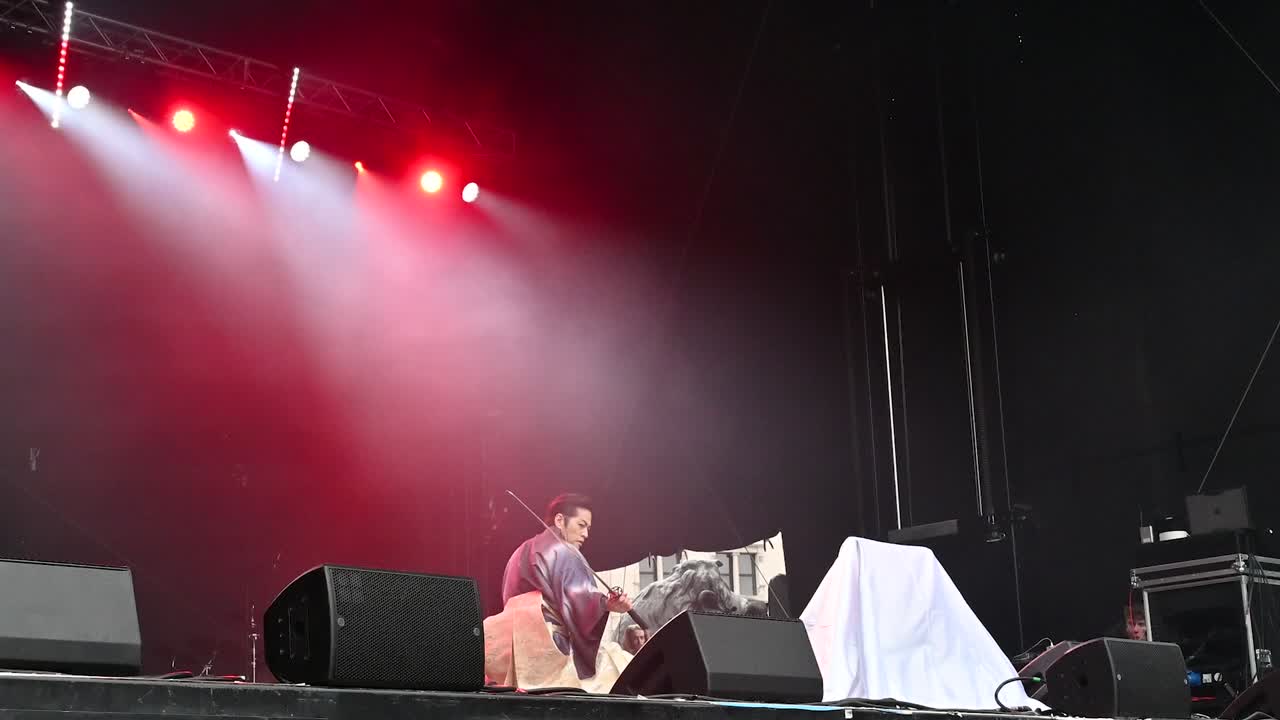 Japanese Sword Figher, Japan Matsuri 2024, Trafalgar Square, London, United Kingdom