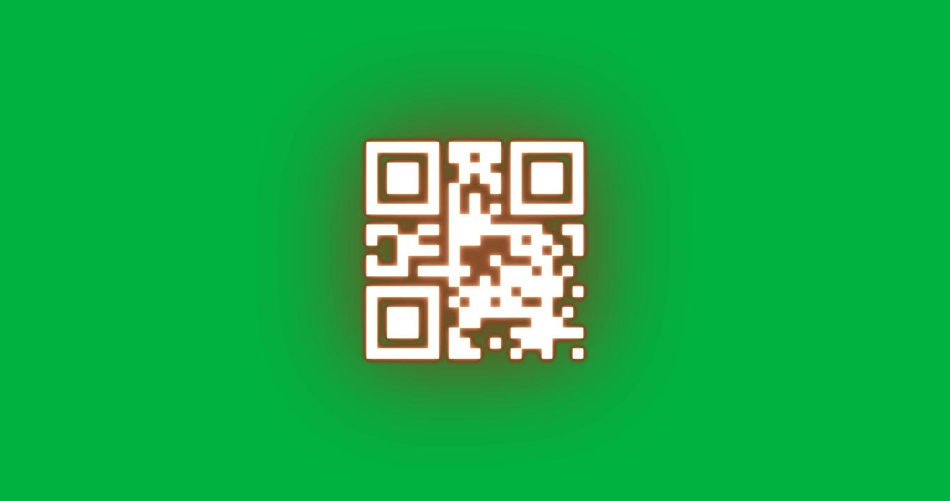 Flickering QR code on red and white background