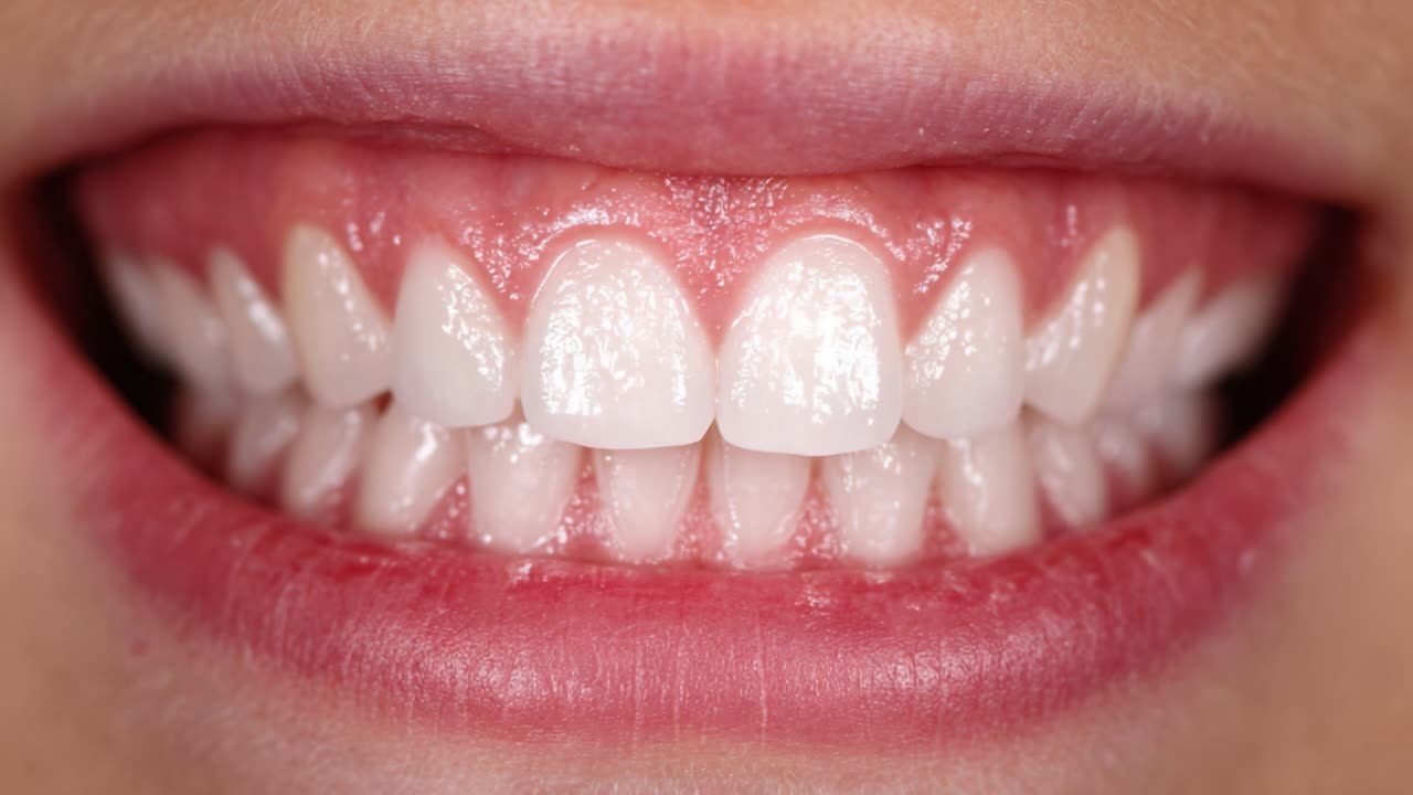 Exquisite Smile Showcase: A Close-Up View of Healthy Teeth and Gums Demonstrating Oral Hygiene's Impact on Dental Aesthetics and Confidence