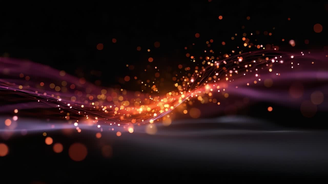 Onde di luce astratte: una rappresentazione affascinante di particelle colorate e movimento fluido, catturate in immagini ad alta risoluzione straordinarie, che evocano energia ritmica e bellezza