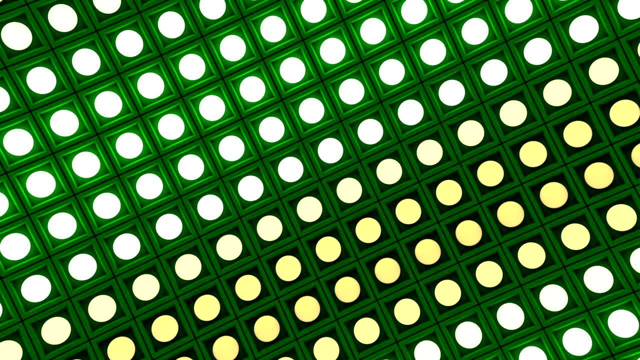 luces parpadeantes bombillas de pared patrón de rotación etapa fondo verde bucle vj