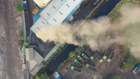 industrial facility with smoke emissions