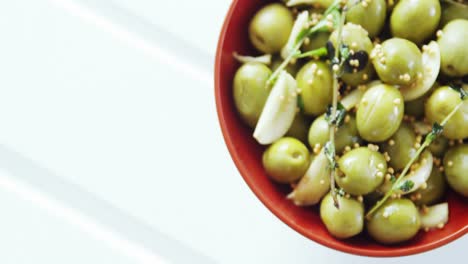 green olive tapas in a bowl