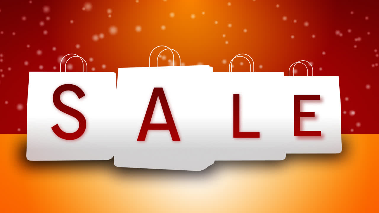 bolsas de ortografía venta bajo la nieve. concepto de compras