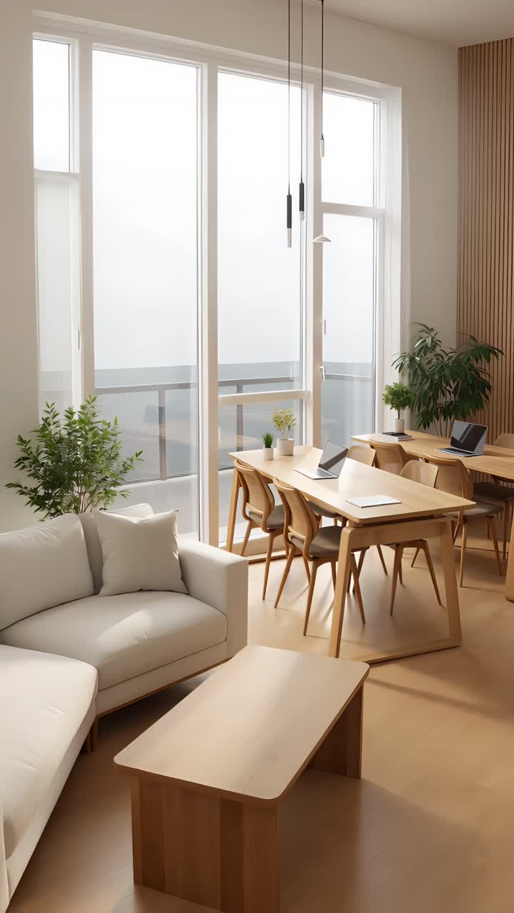 Interni Estetici di Spazio Coworking Moderno 4K