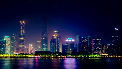 el lapso de tiempo del horizonte de guangzhou. guangzhou, china