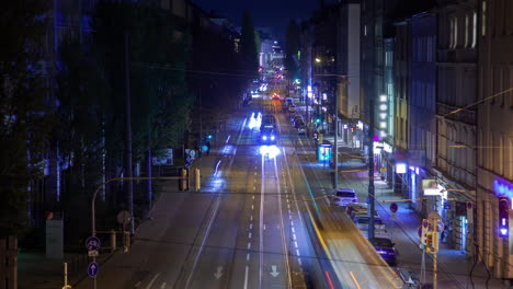 Munich-Aérea-Noche-Timelapse-Tráfico