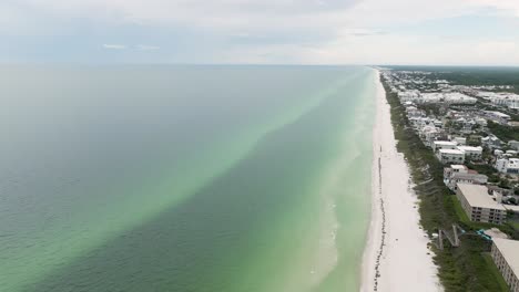 slide-to-right-motion-vertical-view-of-Rosmety-beach-coast-line-with-horizon-east-side