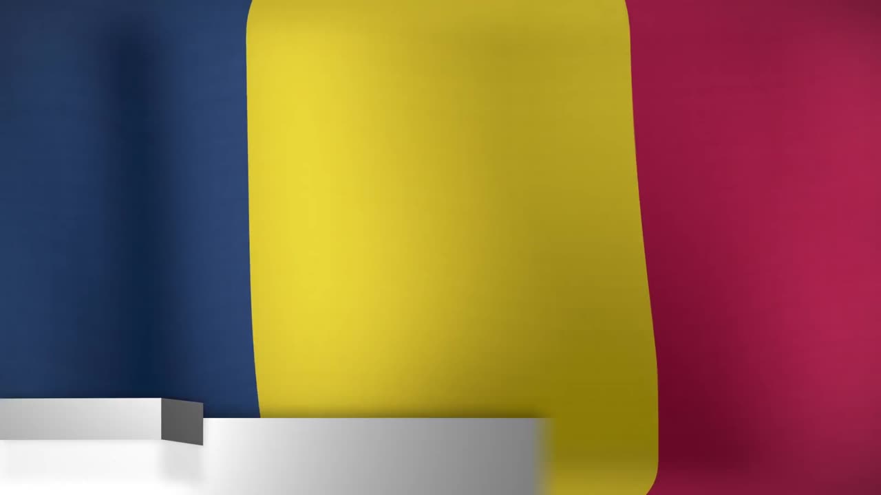animación de globo y noticias de última hora sobre la bandera de rumania