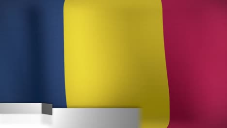 Animation-Des-Globus-Und-Aktuelle-Nachrichten-über-Der-Flagge-Rumäniens