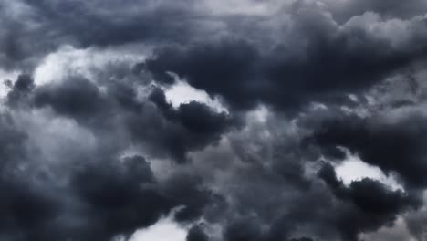 thunderstorms that occur in clumps of clouds in a dark sky