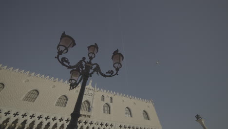 venice doge's palace with street lamp and sky