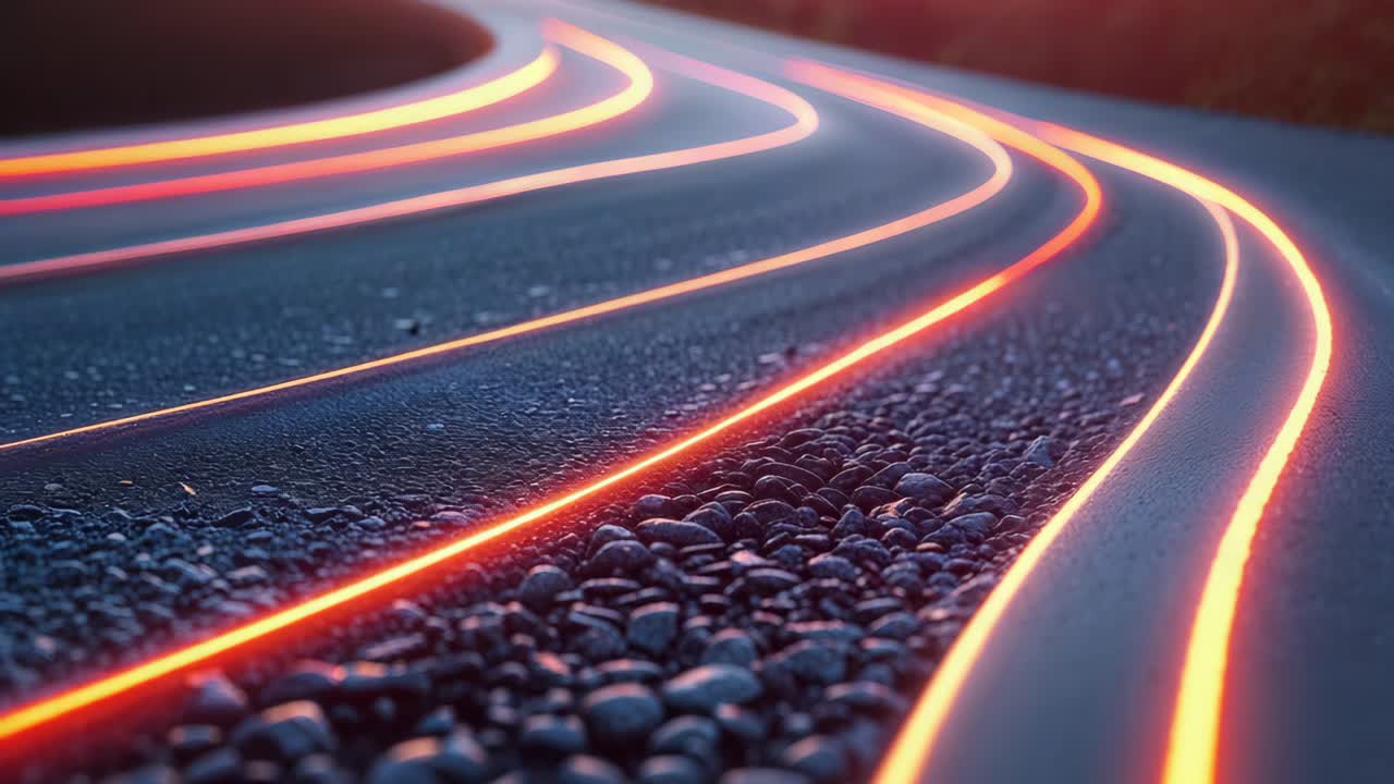 Road with Light Trails