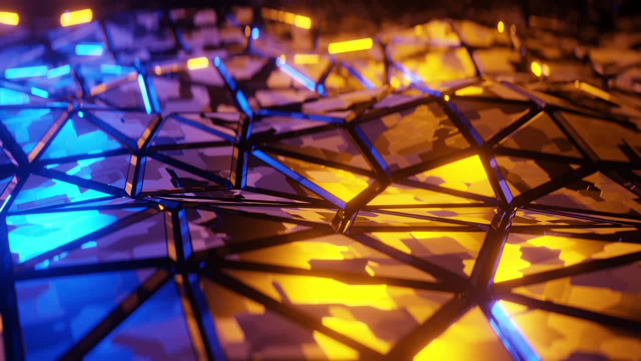 fondo abstracto en forma de placas metálicas que se mueven en forma de onda. animación en bucle infinito.