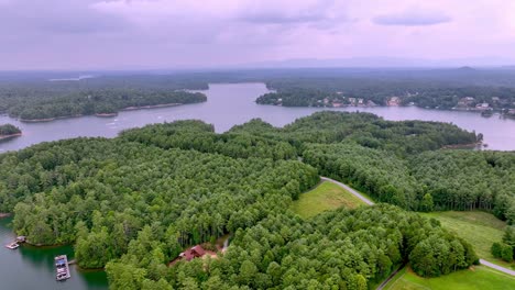 lake james aerial push in