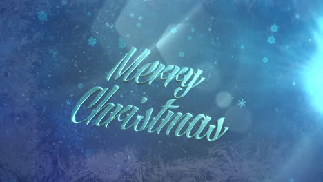 Abstract-blue-snow-falling-and-Merry-Christmas-text