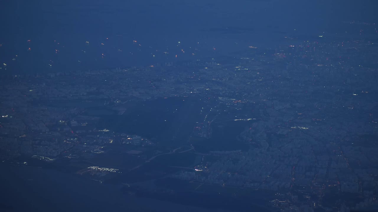 Aerial Night View of a Cityscape