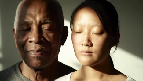 exploring the depth of connection: a visual journey of two individuals sharing a moment of reflection in soft, natural light