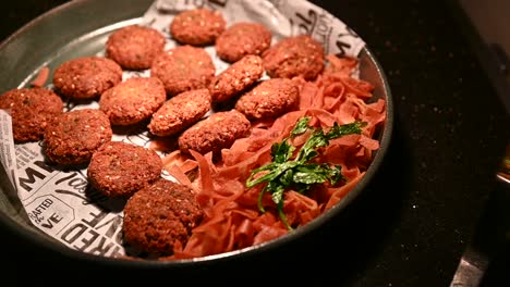 fresh chickpea falafel platter, healthy eating, vegetarian food