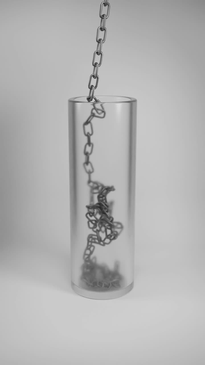 ilustración abstracta de una cadena en un cilindro