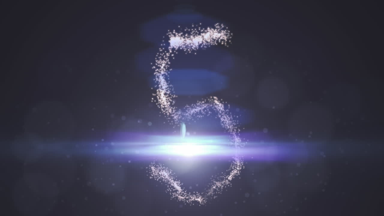 10에서 1까지의 반 ⁇ 이는 숫자의 카운트다운 애니메이션