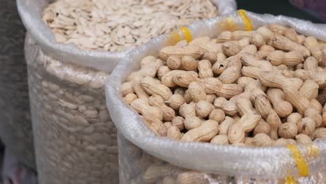 peanuts and seeds in bags