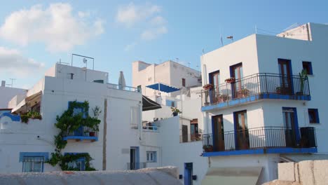 panoramic view of whitewashed buildings