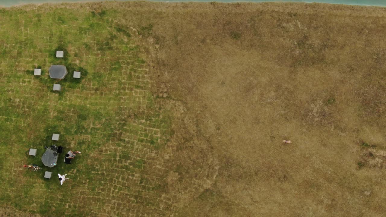 a couple playing ball with a dog on the lawn