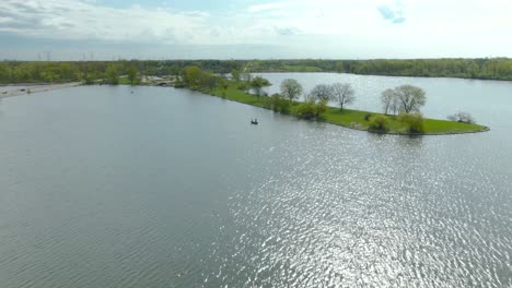 an ascending shot from water level and up over tampier slough lake