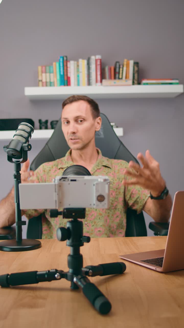 Vlogger Setting Up a Recording Session