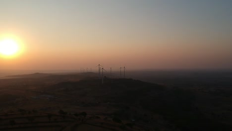 sunrise in rural india | india | aerial drone footage | travel | sun | light | morning | windfarm | windmill | renewable energy