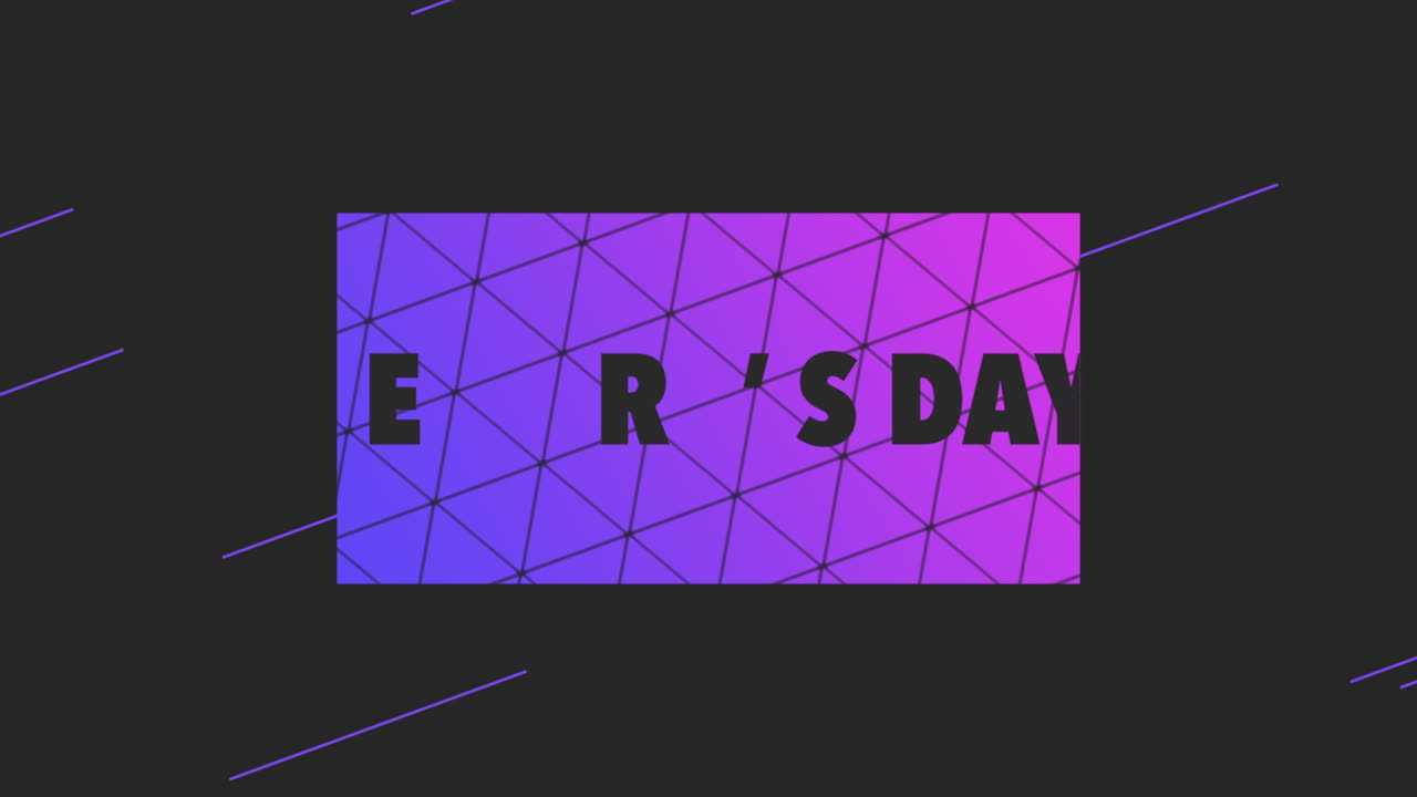 texto del día de la madre con un patrón de triángulos morados en un degradado negro moderno.