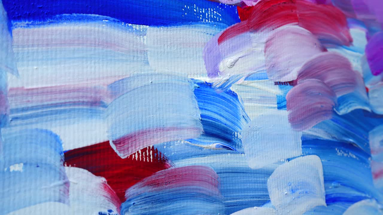 ガッシュで描かれた抽象画。動きのある絵の撮影