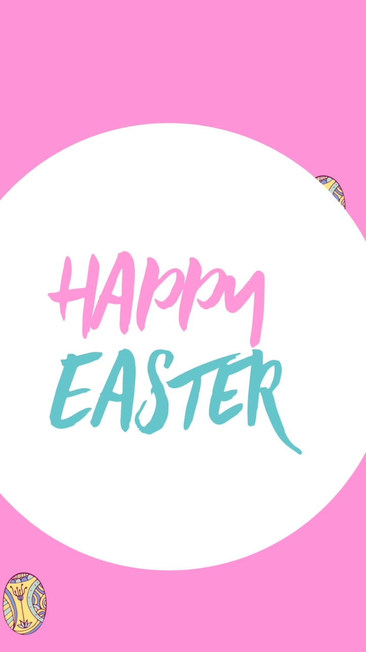 Animazione di uova di Pasqua e testo 'Buona Pasqua'