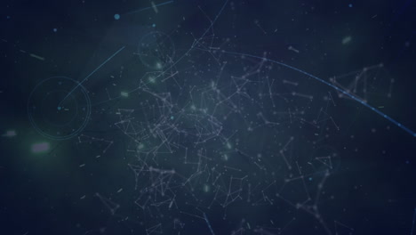 animación de senderos de luz a través de una red de conexiones