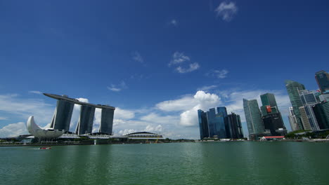 time lapse of marina bay, singapore as seen from the water
