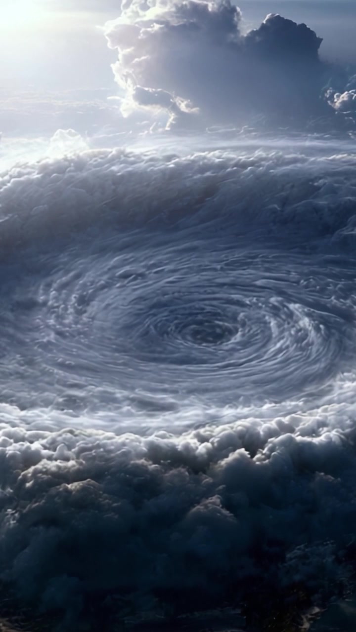 Et betagende nærbillede af en majestætisk naturlig spiralformation på himlen fanget med imponerende detaljer og dramatisk belysning