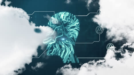 perfil futurista y iconos 4k
