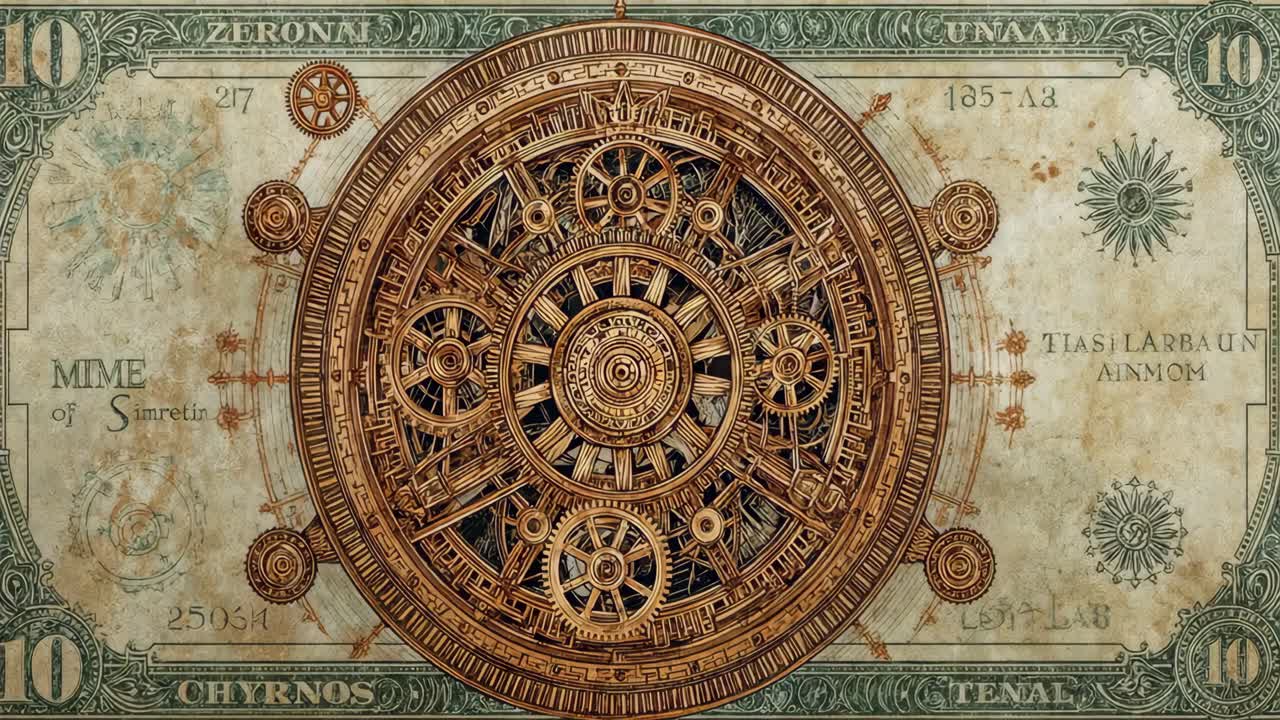 Intricate Gear Mechanism on Ancient Currency
