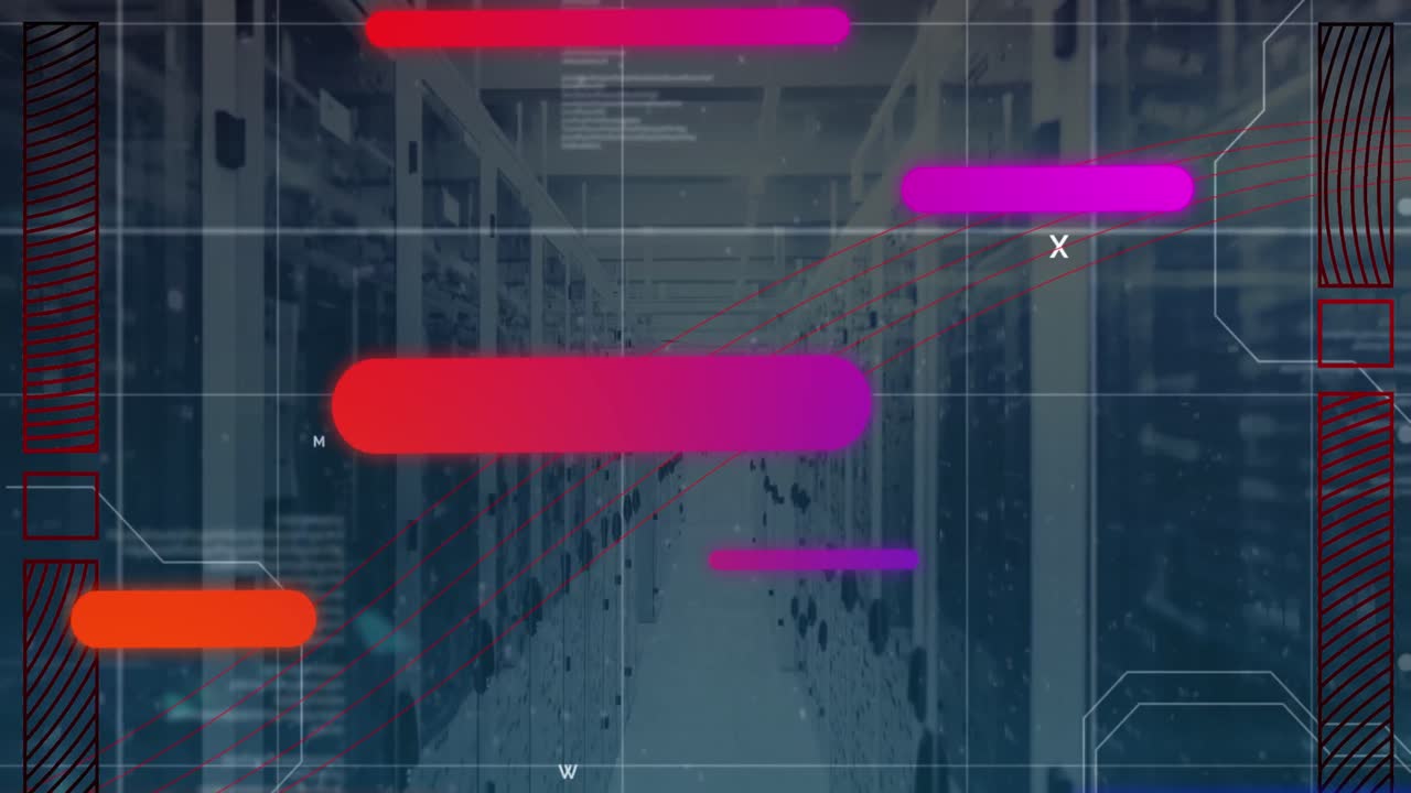 Animation of data processing over computer servers