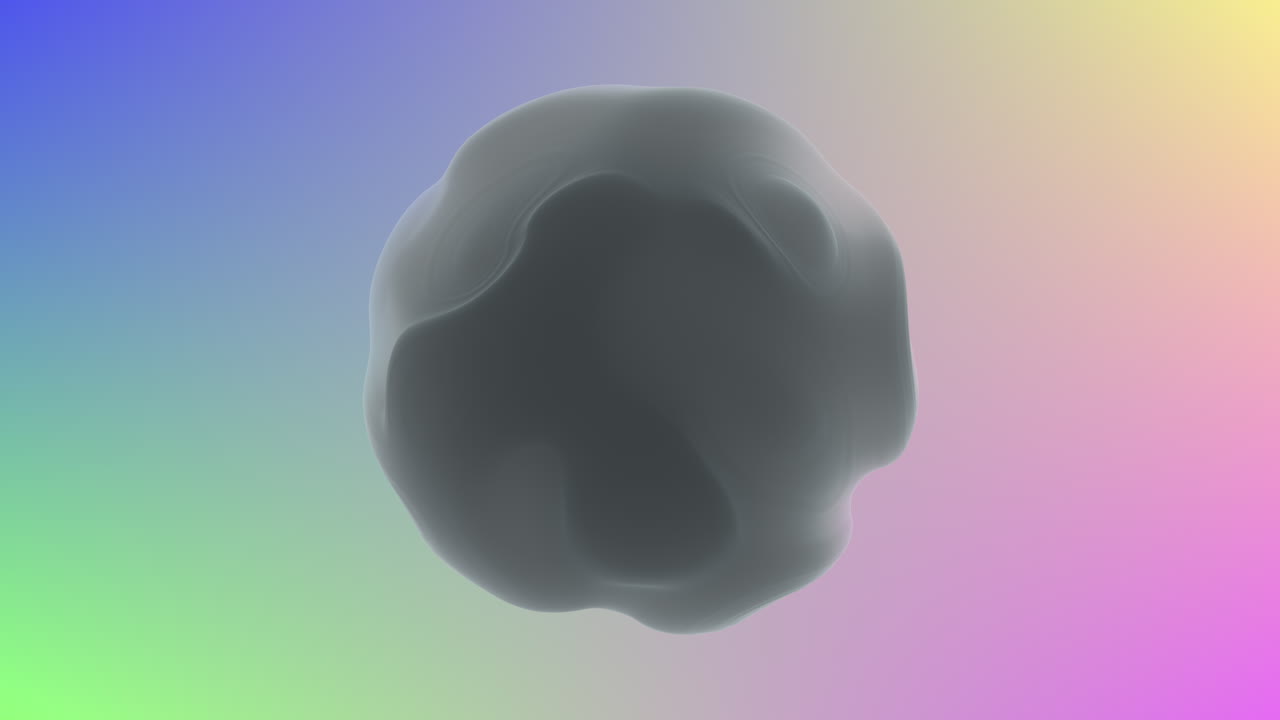 Colors of the rainbow surround a mysterious black sphere