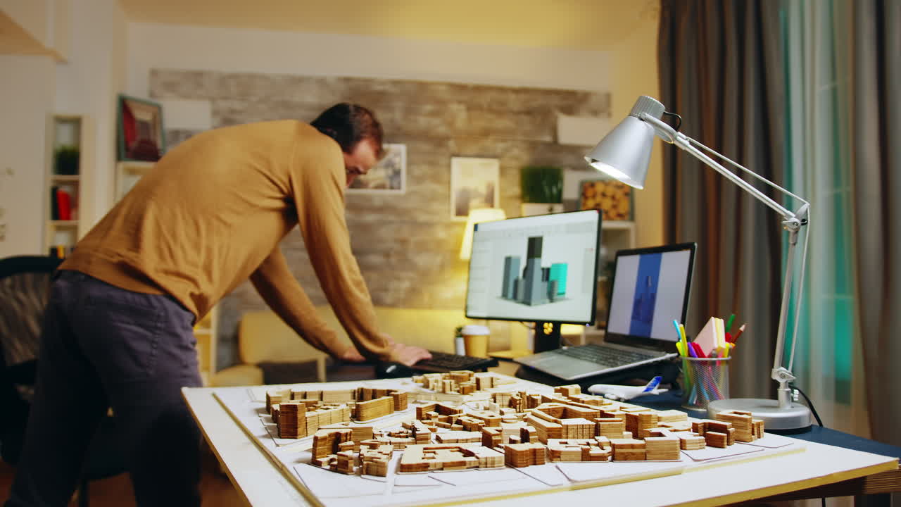 Successful architect talking on the phone