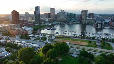 Federal-Hill-neighborhood-and-Inner-Harbor-Baltimore-Maryland