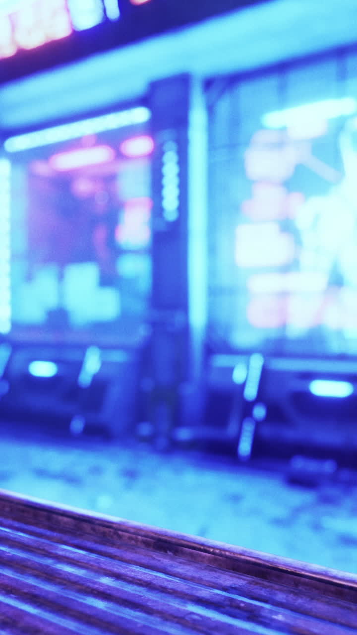 사이버 크 도시에서 네온 불빛