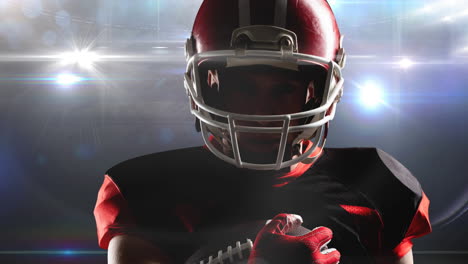 animation of lights moving over american football player