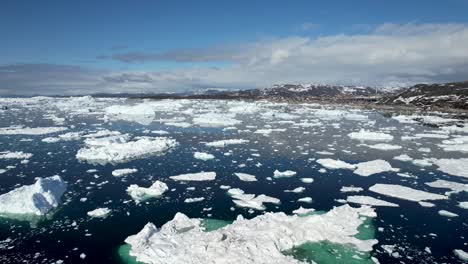 panorámica aérea del paisaje polar