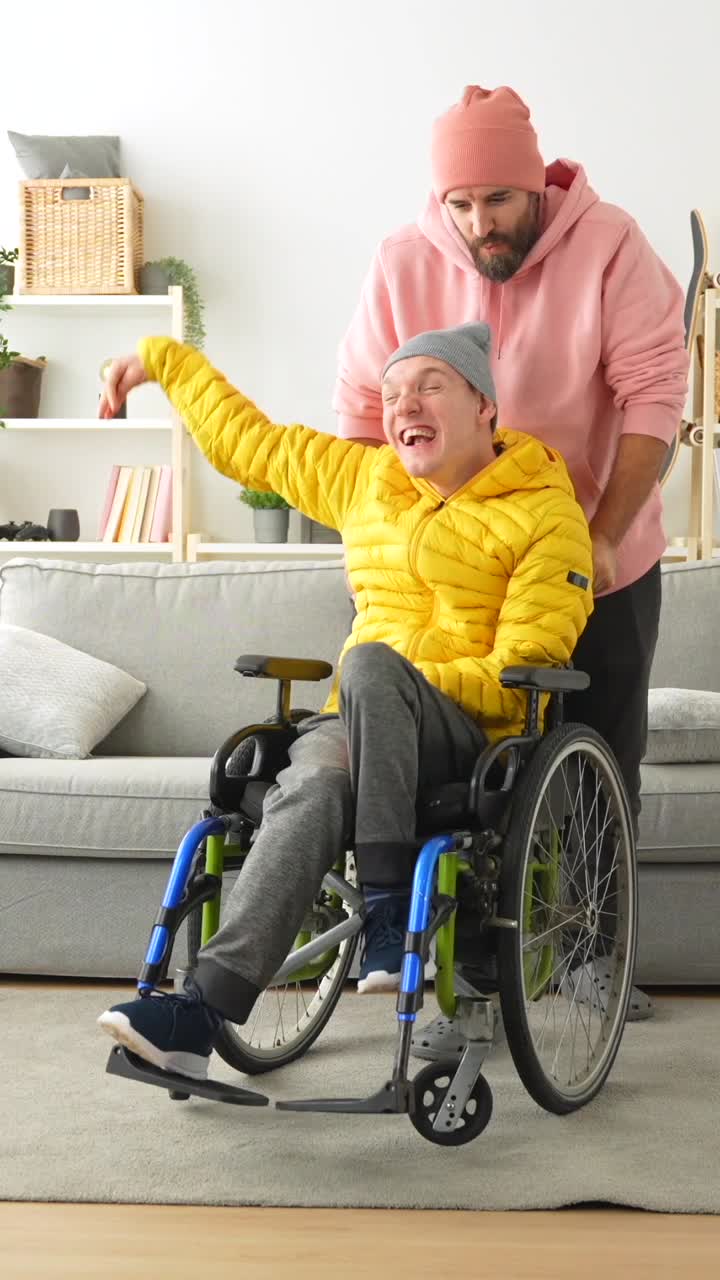 Man in wheelchair with friend