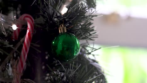 Pan-up-of-beautifully-decorated-Christmas-tree