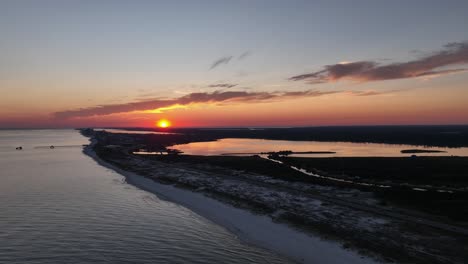 Puesta-De-Sol-Cerca-De-Gulfshores,-Alabama-Cerca-Del-Golfo-De-México